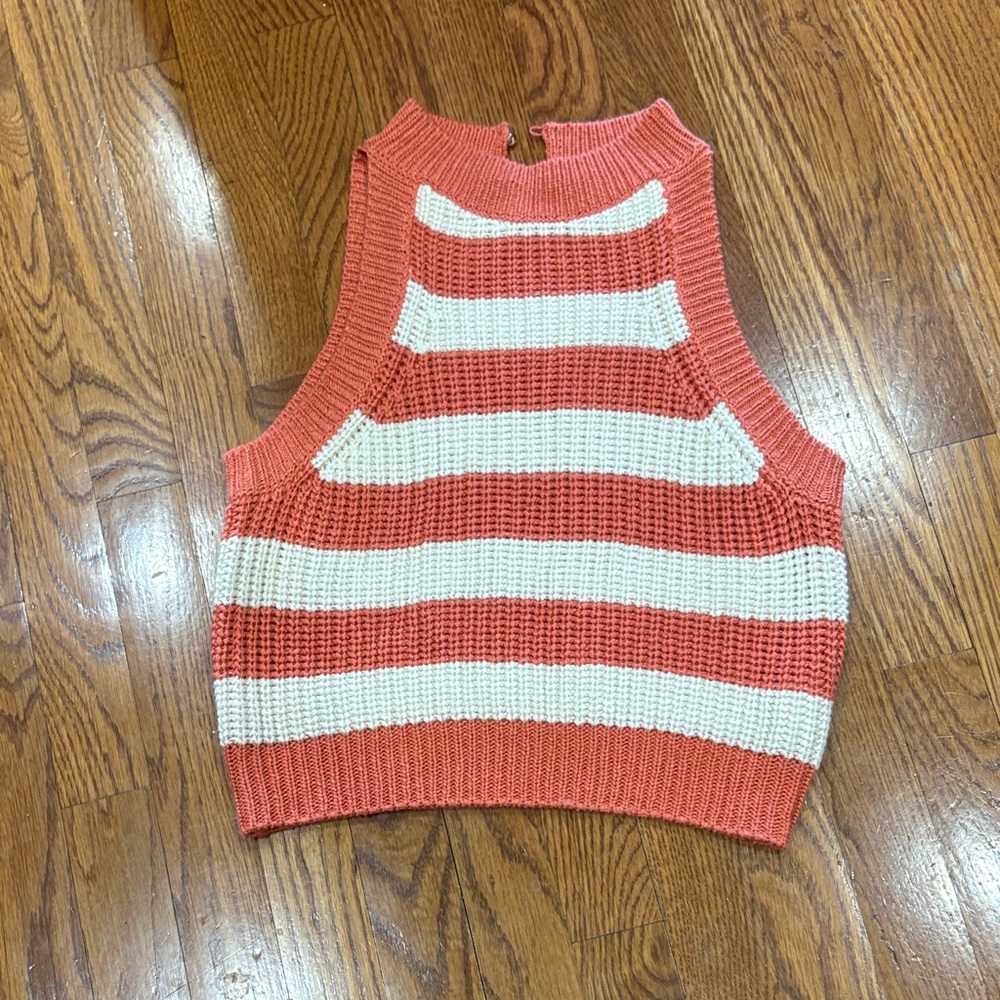 Striped Knit Sleeveless Top